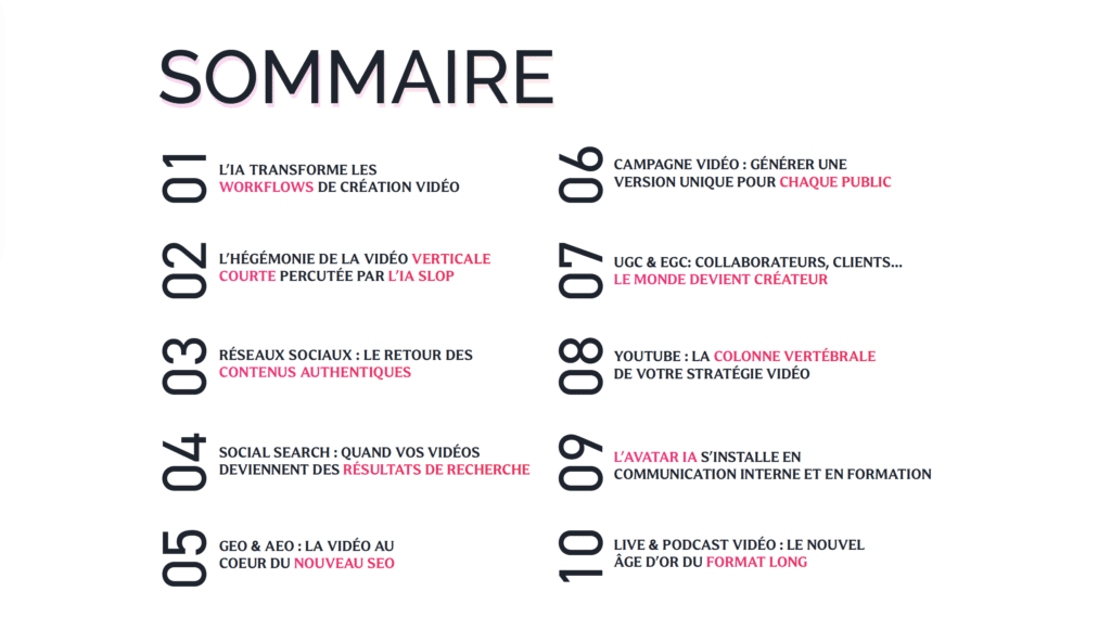 tendances video 2026 sommaire