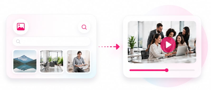 Recherche simplifiée de photos libres de droit pour une vidéo professionnelle