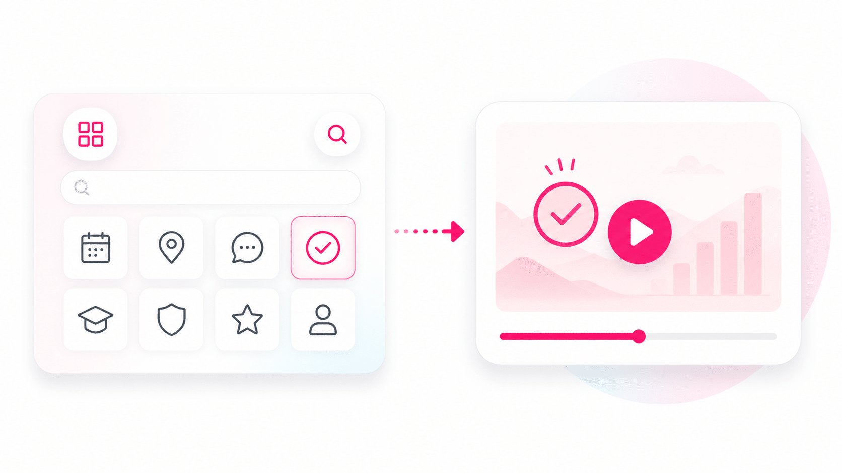Pictogramme utilisé pour clarifier le message d'une vidéo professionnelle