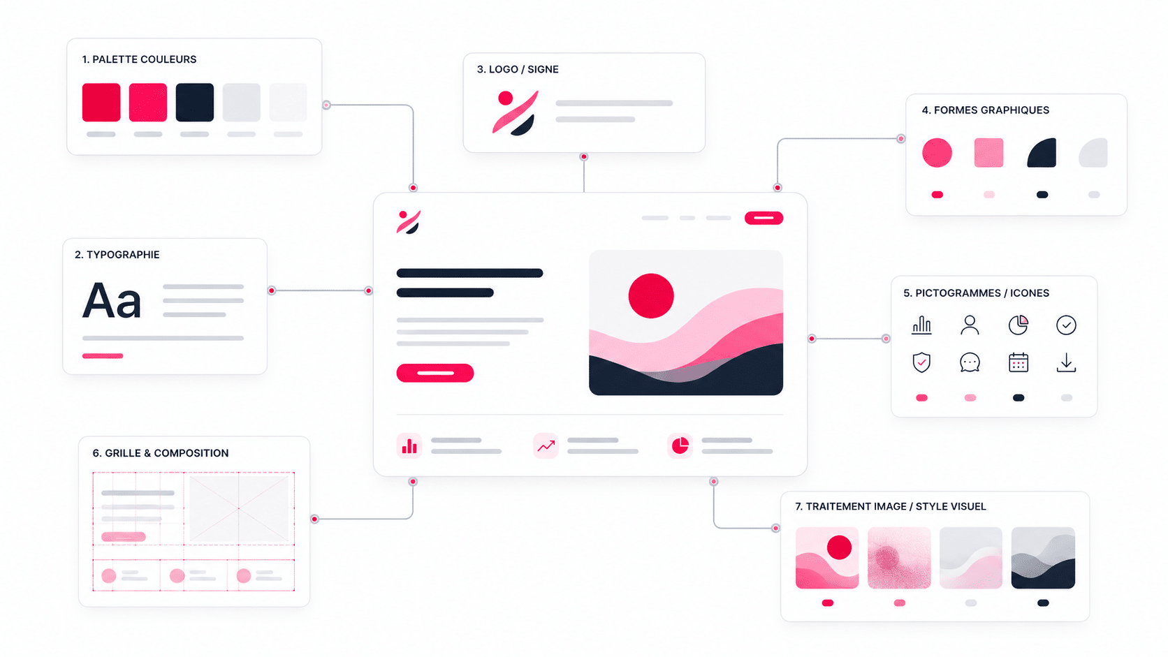 Décomposition d'un visuel : rôle de chaque élément graphique